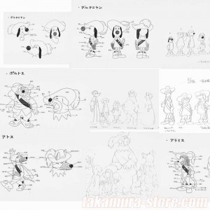 Wanwan Sanjushi Characters model sheets