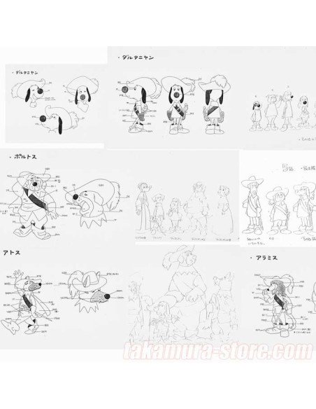 Wanwan Sanjushi Characters model sheets