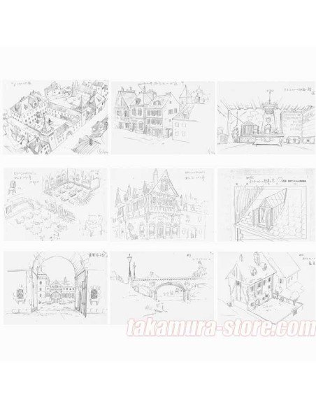Wanwan Sanjushi Backgrounds model sheets