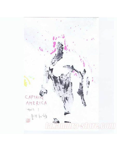 Kazuo Tomizawa's original color drawing of Captain America