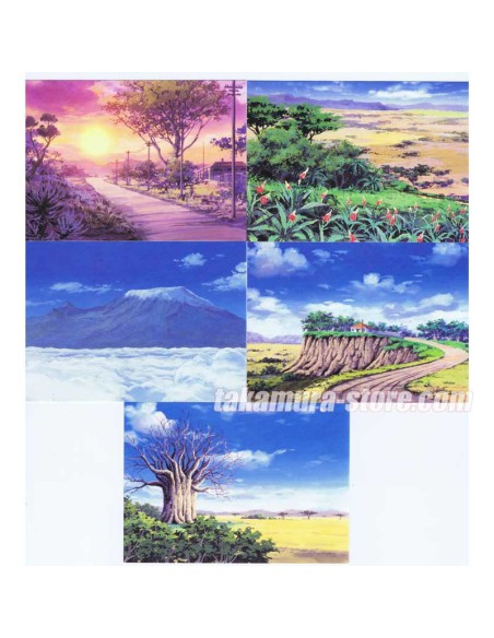 lot de 5 cartes postales + autocollants