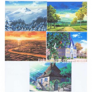 lot de 5 cartes postales + autocollants