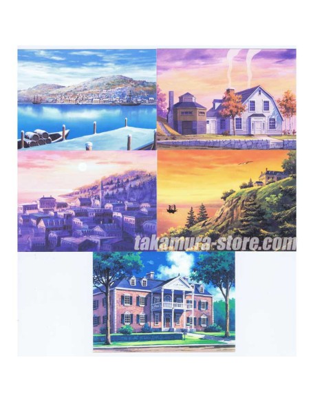 lot de 5 cartes postales + autocollants